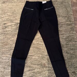 Black Slim Fit Pants with Zipper Pockets